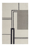 2' X 3' Gray and Ivory Wool Abstract Geometric Hand Tufted Area Rug