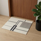 2' X 3' Gray and Ivory Wool Abstract Geometric Hand Tufted Area Rug