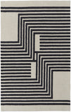 4' X 6' Gray And Black Wool Abstract Geometric Hand Tufted Area Rug