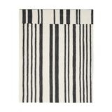 2' X 3' Ivory and Black Wool Abstract Hand Tufted Area Rug