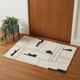 2' X 3' Gray and Ivory Wool Abstract Hand Tufted Area Rug