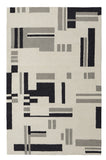 4' X 6' Ivory Black And Gray Wool Abstract Hand Tufted Area Rug