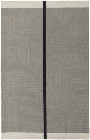 2' X 3' Black Gray And Taupe Abstract Geometric Hand Tufted Area Rug
