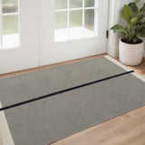 2' X 3' Black Gray And Taupe Abstract Geometric Hand Tufted Area Rug
