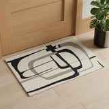2' X 3' Gray and Ivory Wool Abstract Hand Tufted Area Rug