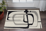 2' X 3' Gray and Ivory Wool Abstract Hand Tufted Area Rug