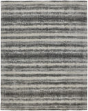 4' X 6' Gray and Black Abstract Hand Woven Area Rug