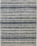 2' X 3' Ivory And Blue Abstract Hand Woven Area Rug