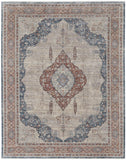 8' X 10' Eggplant And Ivory Geometric Washable Indoor Outdoor Area Rug