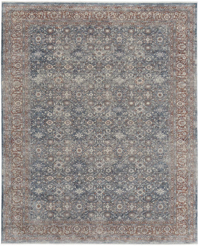 2' X 3' Blue Beige And Red Floral Area Rug