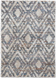 2' X 3' Ivory Gray And Taupe Geometric Power Loom Stain Resistant Area Rug