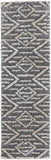 8' Gray And Ivory Geometric Power Loom Stain Resistant Runner Rug