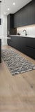8' Gray And Ivory Geometric Power Loom Stain Resistant Runner Rug