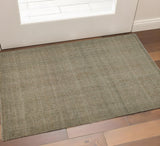 2' X 3' Tan And Green Hand Woven Area Rug