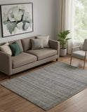 5' X 8' Gray And Ivory Hand Woven Area Rug