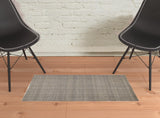 2' X 3' Gray Ivory And Tan Hand Woven Area Rug