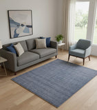 5' X 8' Blue Hand Woven Area Rug