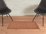 2' X 3' Orange Hand Woven Area Rug