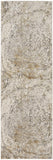 8' Gray Ivory And Tan Abstract Distressed Runner Rug