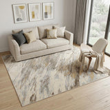5' X 8' Brown and Ivory Abstract Non Skid Area Rug