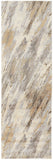 8' Brown and Ivory Abstract Distressed Runner Rug
