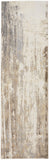 8' Tan Ivory And Gray Abstract Runner Rug