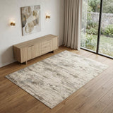 4' X 6' Brown and Ivory Abstract Non Skid Area Rug