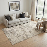 5' X 8' Ivory And Brown Abstract Area Rug