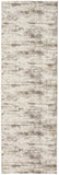 8' Brown and Ivory Abstract Distressed Runner Rug