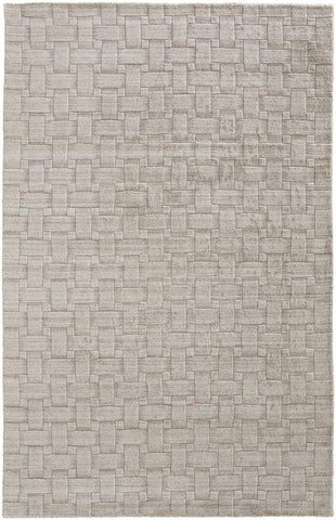 2' X 3' Ivory And Brown Striped Hand Woven Area Rug