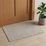 2' X 3' Ivory And Brown Striped Hand Woven Area Rug