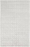 2' X 3' Silver and White Striped Hand Woven Area Rug