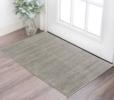 2' X 3' Gray And Silver Striped Hand Woven Area Rug
