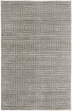 2' X 3' Gray And Silver Striped Hand Woven Area Rug