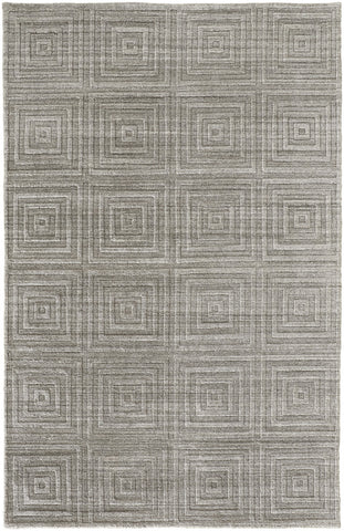 2' X 3' Gray And Silver Striped Hand Woven Area Rug