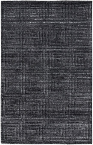 2' X 3' Gray And Black Geometric Hand Woven Area Rug