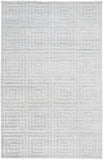 2' X 3' Silver and White Striped Hand Woven Area Rug
