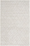 2' X 3' Gray and Ivory Striped Hand Woven Area Rug