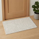 2' X 3' Gray and Ivory Striped Hand Woven Area Rug
