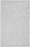 2' X 3' Silver And White Geometric Hand Woven Area Rug