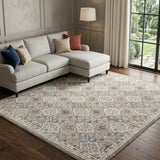 8' X 10' Taupe and Ivory Wool Patchwork Hand Tufted Area Rug