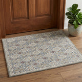 2' X 3' Taupe and Ivory Wool Patchwork Hand Tufted Area Rug