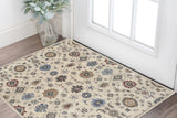 2' X 3' Taupe and Ivory Wool Patchwork Hand Tufted Area Rug