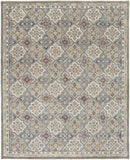 8' X 10' Navy Blue And Gray Striped Washable Indoor Outdoor Area Rug