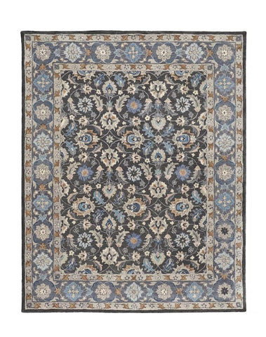 2' X 3' Taupe and Ivory Wool Floral Hand Tufted Area Rug