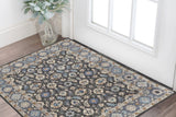 2' X 3' Taupe and Ivory Wool Floral Hand Tufted Area Rug