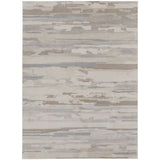 5' X 8' Brown Ivory And Tan Abstract Distressed Area Rug