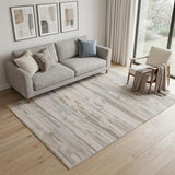 5' X 8' Brown Ivory And Tan Abstract Distressed Area Rug