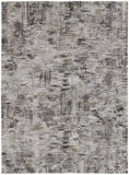 5' X 8' Gray Ivory And Brown Abstract Distressed Area Rug