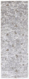 8' Gray And Ivory Abstract Distressed Runner Rug